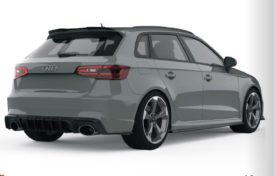💫Diffusore Posteriore per Audi RS3 8V Sportback (2015–2016) – Nero Lucido💫