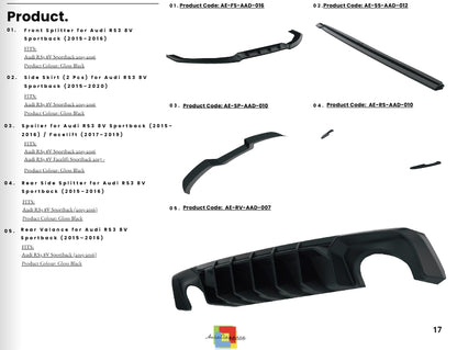 💫BODYKIT per Audi RS3 8V Sportback (2015–2016) – Nero Lucido / Look Sportivo💫