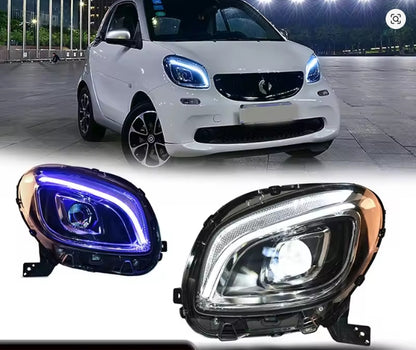 🔥FARI ANTERIORI PER SMART 453 2015-2019, LUCE BLU, GRUPPO OTTICO FULL LED🔥
