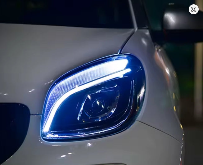 🔥FARI ANTERIORI PER SMART 453 2015-2019, LUCE BLU, GRUPPO OTTICO FULL LED🔥