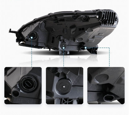 LED Headlights DRL with Reflector for Tesla Model 3 2017-23 with Dynamic Signal 