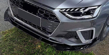 💎SPLITTER ANTERIORE ADATTO PER Audi A4 2020 NERO LUCIDO💎