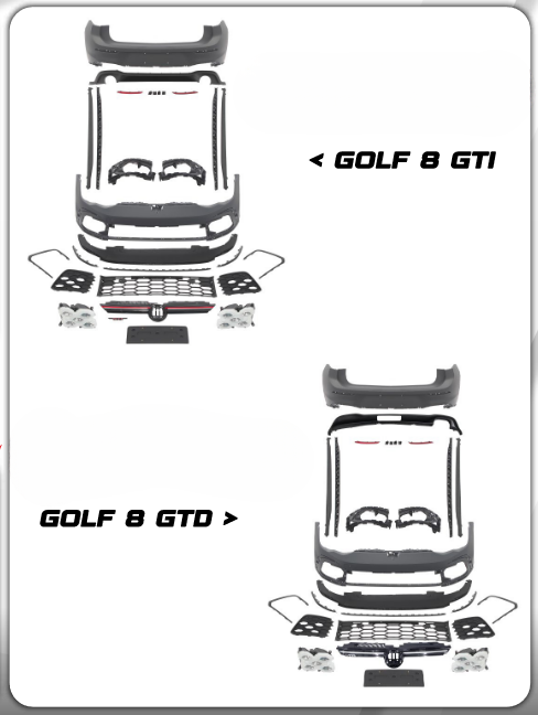 ✨BODYKIT SUITABLE FOR VW GOLF VIII GTI/GTD LOOK ✨