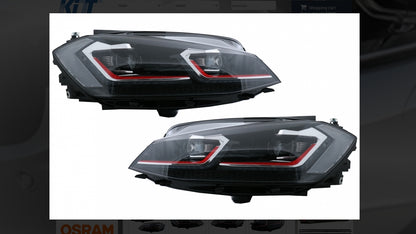 Fari a LED adatti per VW Golf 7.5 VII (dal 2017-up) GTI Look con luci di svolta dinamiche sequenziali