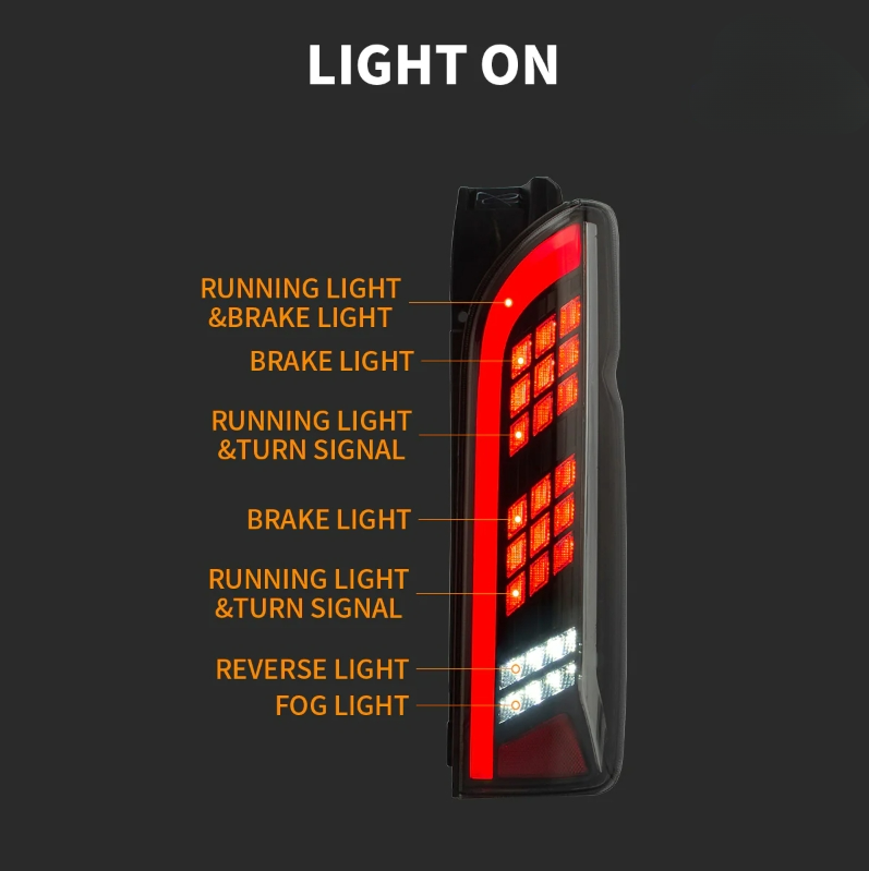 Fanali posteriori Full LED per Toyota Hiace 2005-2018