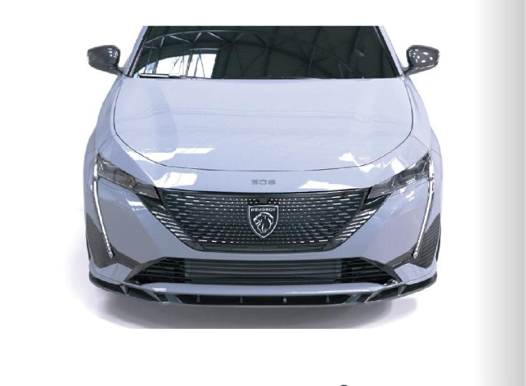 💫Splitter Anteriore per Peugeot 308 GT Mk3 Hatchback & SW (2021–) – Nero 💫
