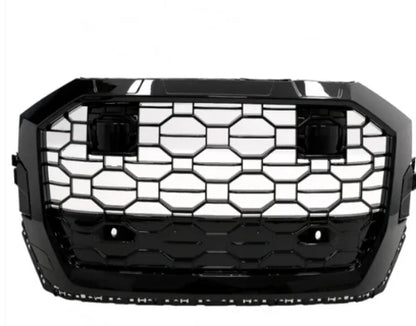 💎GRIGLIA ANTERIORE ADATTO PER AUDI Q8 2018+ DESIGN SPORTIVO PIANOFORTE NERO💎