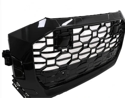 💎GRIGLIA ANTERIORE ADATTO PER AUDI Q8 2018+ DESIGN SPORTIVO PIANOFORTE NERO💎