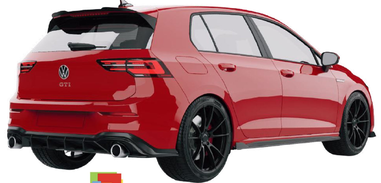 💫 Diffusore Posteriore per VW Golf GTI Mk8 (2020–2024) – Nero Lucido 💫