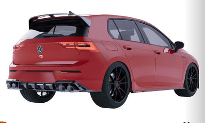 💫 Minigonne Laterali (2 pezzi) per Volkswagen Golf Mk8 R (2020–2024) – Nero 💫