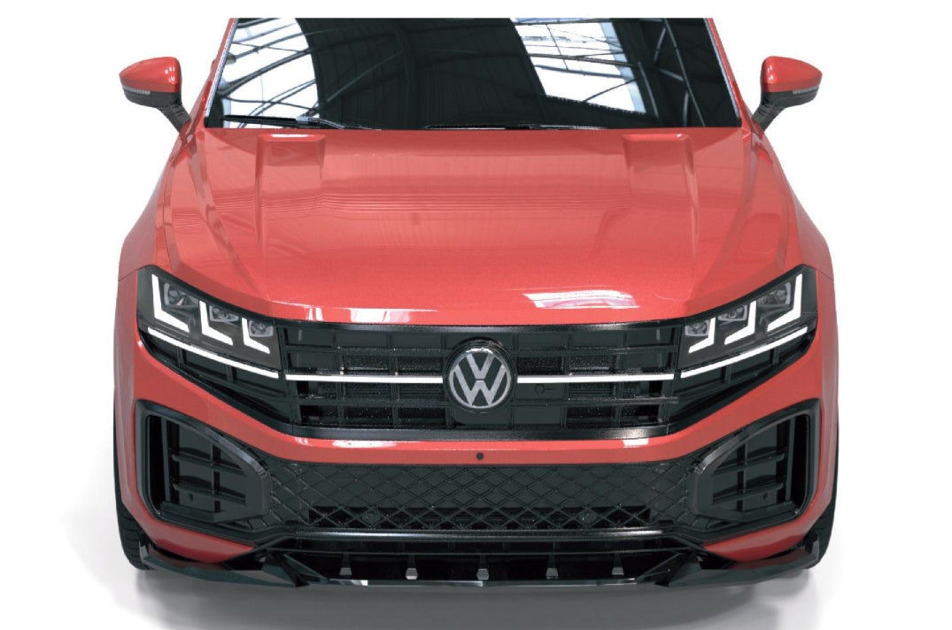 💫Front Splitter per VW Touareg Mk3 Facelift R-Line (2024+) – Nero Lucido💫