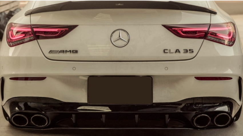 CLA35 AMG Look Rear Bumper Diffuser for Mercedes CLA (C118) (2019-On) AMG Bumper Gloss Black