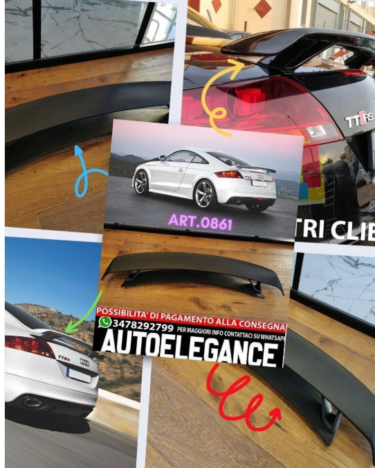 SPOILER POSTERIORE ADATTO PER AUDI TT 8J 2008-2016 LOOK TTRS DESIGN GREZZO