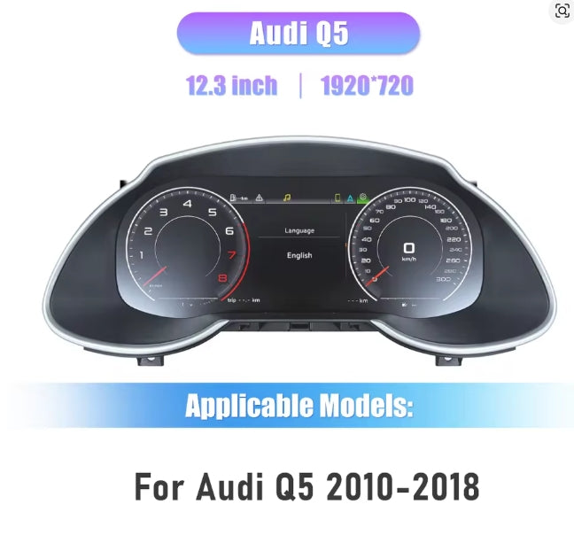 🔥CRUSCOTTO DIGITALE PANNELLO STRUMENTI  TACHIMETRO ADATTO PER AUDI Q5 10-18🔥