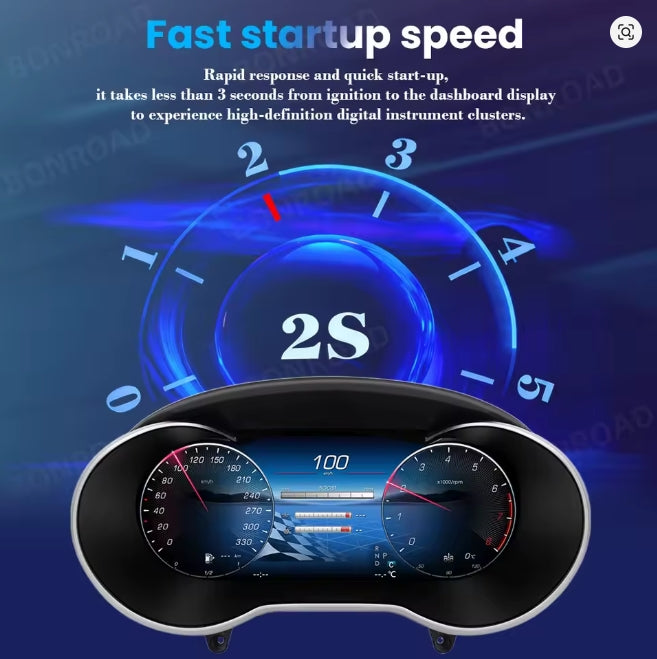 🔥PANNELLO TACHIMETRO PER MERCEDES C W205 DIGUTALE LCD BONROAD 12,3" 1920*720🔥