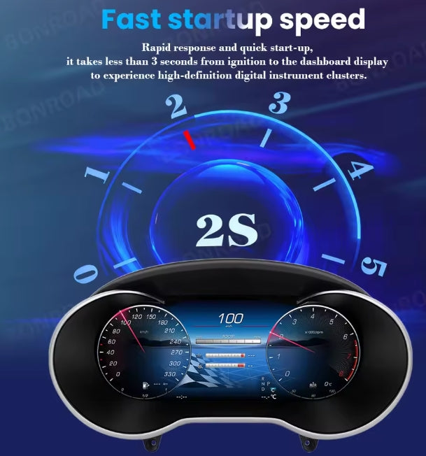 🔥PANNELLO TACHIMETRO PER MERCEDES C W205 DIGUTALE LCD BONROAD 12,3" 1920*720🔥