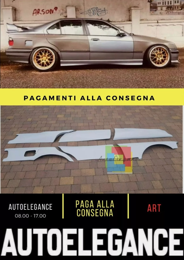 BMW E36 BERLINA REATO PARAFANGHI ANTERIORI E POSTERIORI PER DRIFT  NUOVO+++