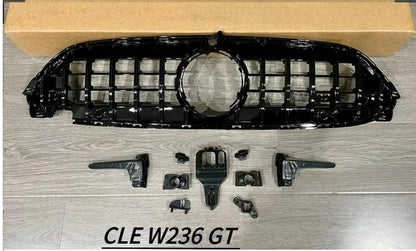 GRIGLIA ANTERIORE ADATTA PER MERCEDES CLE W236 2024+ AMG GT PROFILI NERO LUCIDO