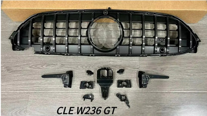GRIGLIA ANTERIORE ADATTA PER MERCEDES CLE W236 2024+ LOOK AMG GT PROFILI CROMATI