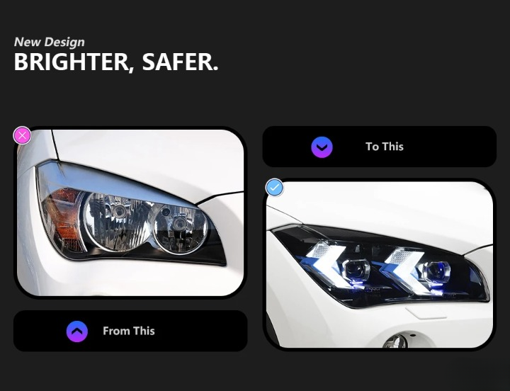 💫ART.4579 Fari Anteriori LED (Angel Eye) adatto per BMW X1 E84 2011-2015💫