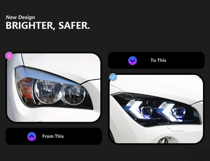 💫ART.4579 Fari Anteriori LED (Angel Eye) adatto per BMW X1 E84 2011-2015💫