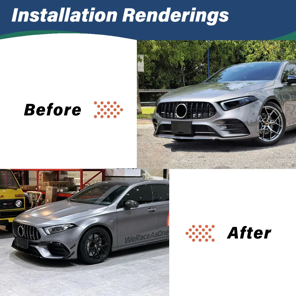 💫ART.5089 SPLITTER MERCEDES CLASSE A W177 A45 AMG 2018-2025💫