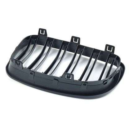 💫ART.8073 Griglia Anteriore Doppia Linea Per BMW Serie 1 08-13 Nero Lucido 💫