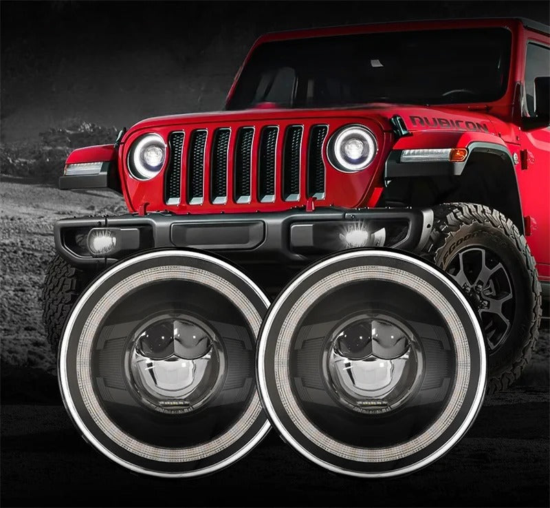 💫ART.5142 Fari Anteriori Rotondi per Jeep Wrangler / Lada Niva 4x4💫