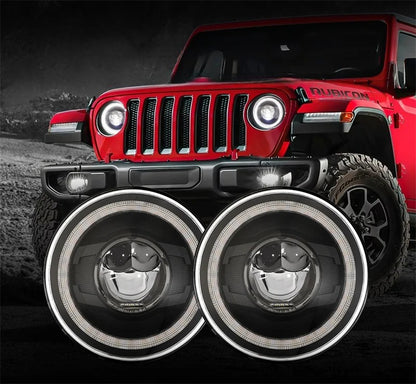 💫ART.5142 Fari Anteriori Rotondi per Jeep Wrangler / Lada Niva 4x4💫