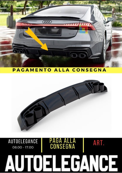 💥Spoiler posteriore + terminali di scarico neri Adatto Per Audi A7 S-Line C8/S7 💥