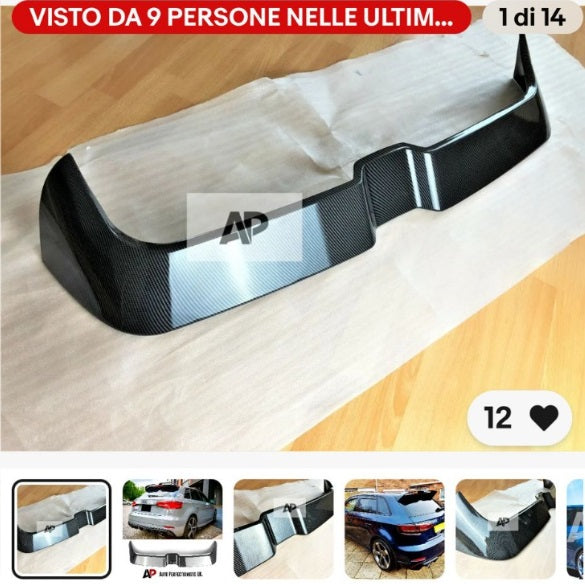 spoiler adatto per audi a3 8v look rs3 carboon look
