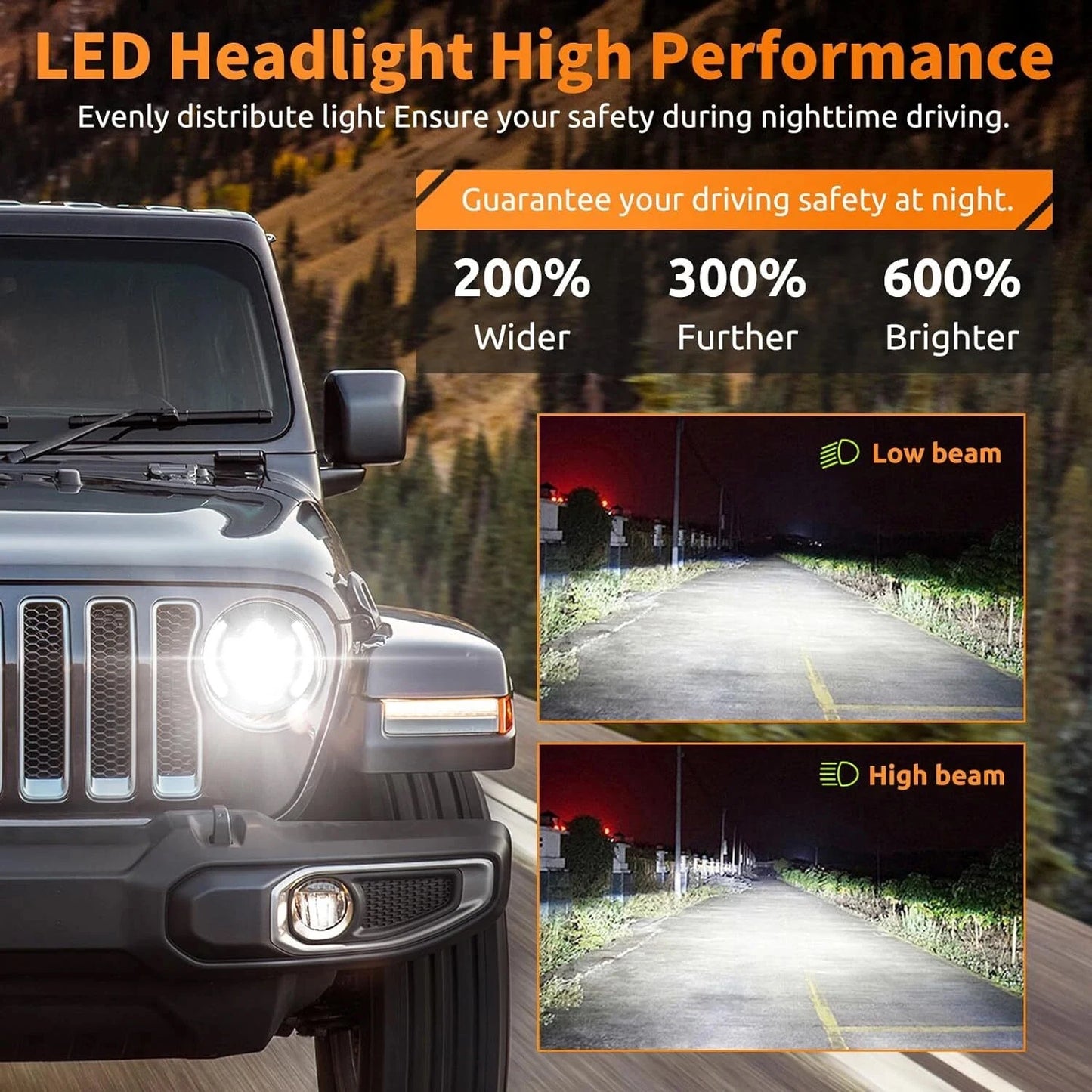 💫ART.8302 Fari Anteriori "Angel Eyes" FULL FULL LED per Jeep Wrangler JK TJ CJ 💫