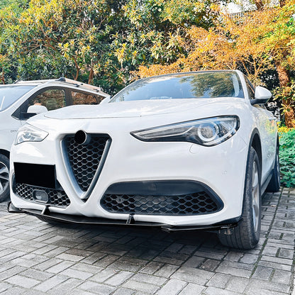 💫ART.8163 Splitter Anteriore per Alfa Romeo Stelvio 2017-2025 Nero Lucido💫