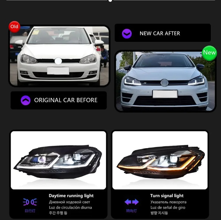 💫ART.3819 Fari Anteriori LED (2 pezzi) per Golf 7 2013-2017 MK7 7.5 Design💫