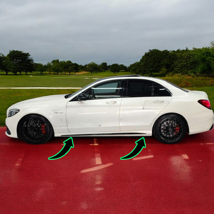 🔥Set minigonne laterali C63 AMG Look per Mercedes Classe C (W205) Berlina Sta🔥