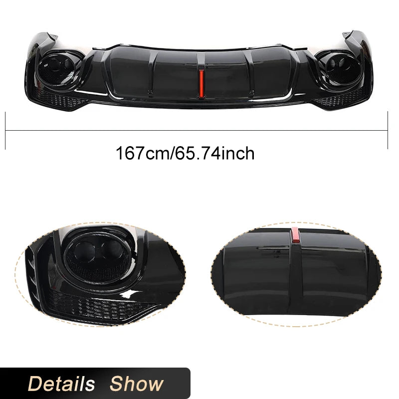 ⭐DIFFUSORE ADATTO PER Q3 F3 2018+ SUV SOLO PER SLINE LOOK RSQ3 NERO LUCIDO