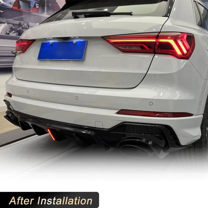 ⭐DIFFUSORE ADATTO PER Q3 F3 2018+ SUV SOLO PER SLINE LOOK RSQ3 NERO LUCIDO