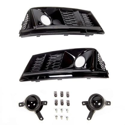 ART.3595 Set copri fendinebbia sportivi RS4  Audi A4 B9 8W 15-19 nero lucido