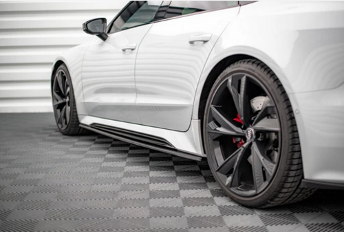 💕ART.2160 SOTTO MINIGONNE AUDI A6 C8 RS6 A7 C8 RS7 19-23 NERO LUCIDO (213cm) 💕