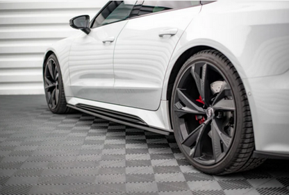 💕ART.2160 SOTTO MINIGONNE AUDI A6 C8 RS6 A7 C8 RS7 19-23 NERO LUCIDO (213cm) 💕