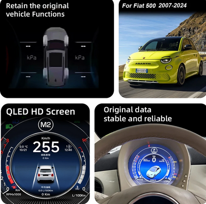 💕 VIRTUAL COCKPIT  FIAT  500 2007-2024 💕