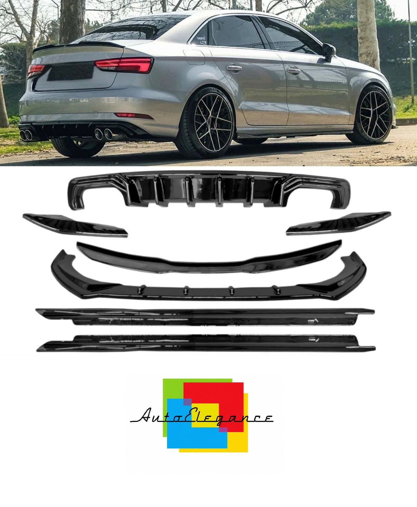 💕BODYKIT  AUDI A3 8V BERLINA SPORT   NERO LUCIDO 💕