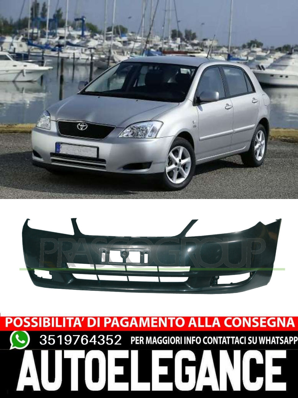 Paraurti Prasco Anteriore NERO MOD. 4 PORTE per TOYOTA COROLLA TY0891001