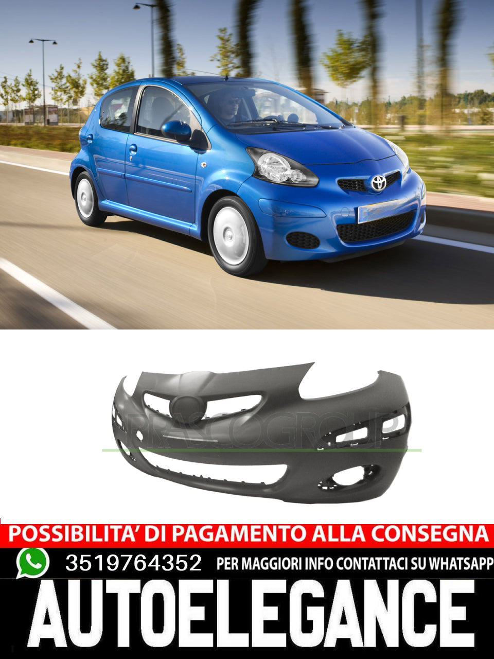 Paraurti Prasco per Toyota CON SEDE FENDI FORI MODANATURA NO PRIMER 521190H90