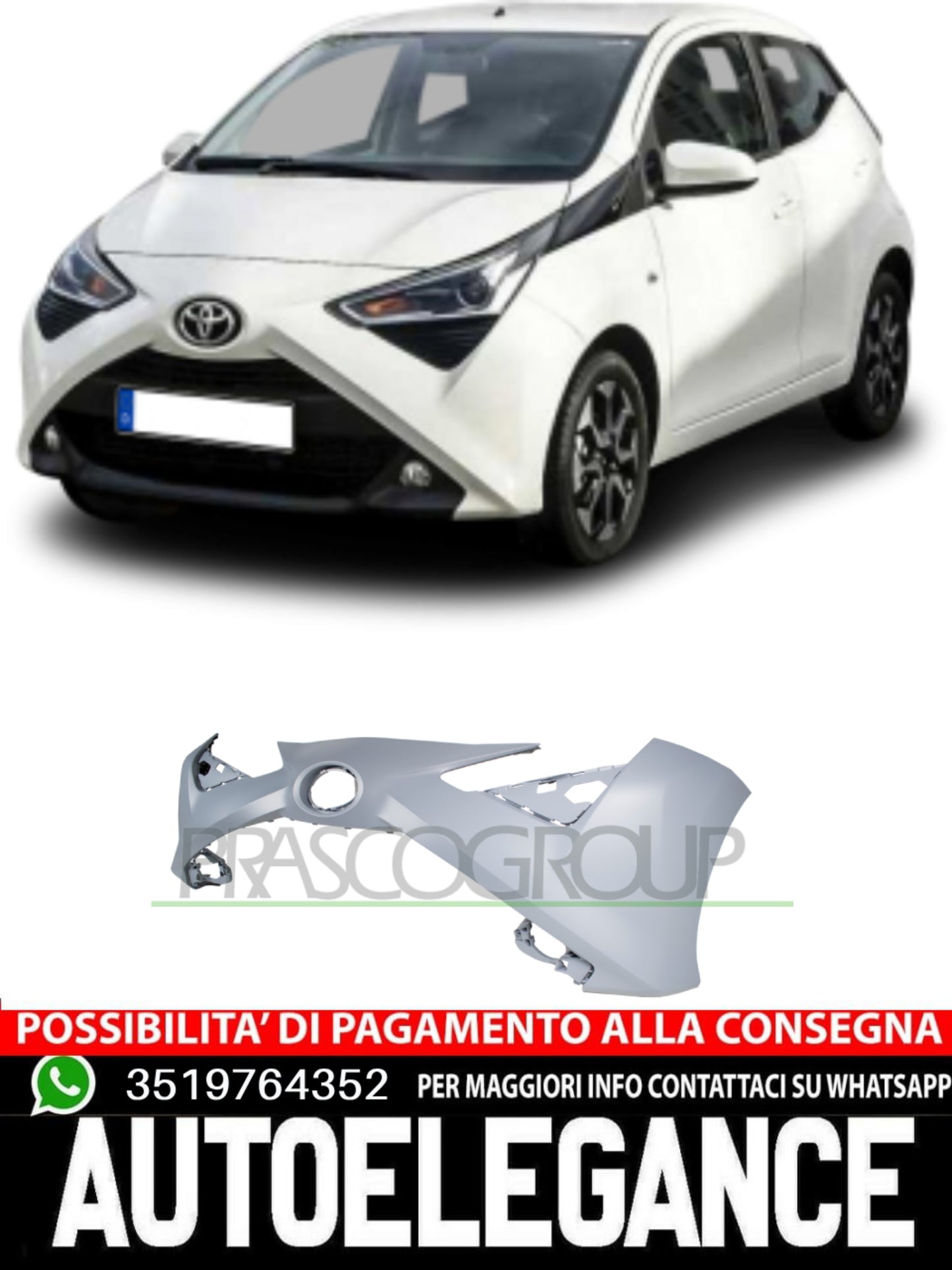 Paraurti Prasco Anteriore CON PRIMER per TOYOTA AYGO 521190H920