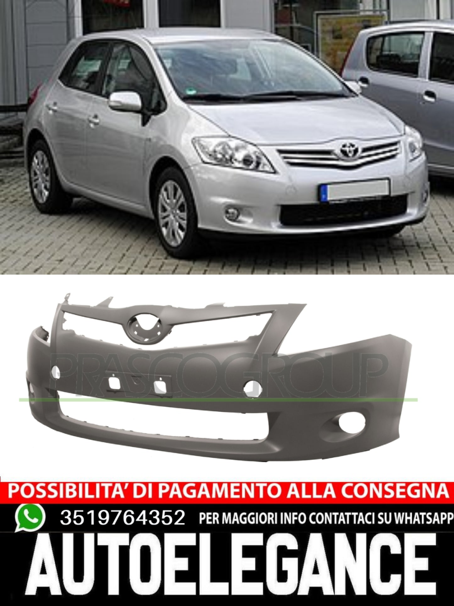 Paraurti Prasco Anteriore CON PRIMER per TOYOTA AURIS 521190Z904
