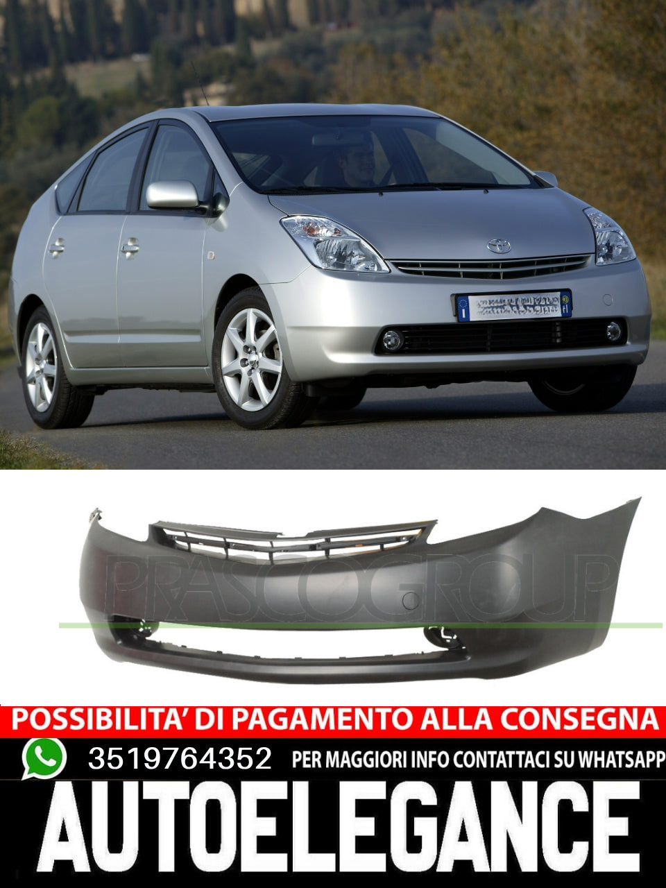 Paraurti Prasco  ANTERIORE-NERO per TOYOTA PRIUS 5211947904