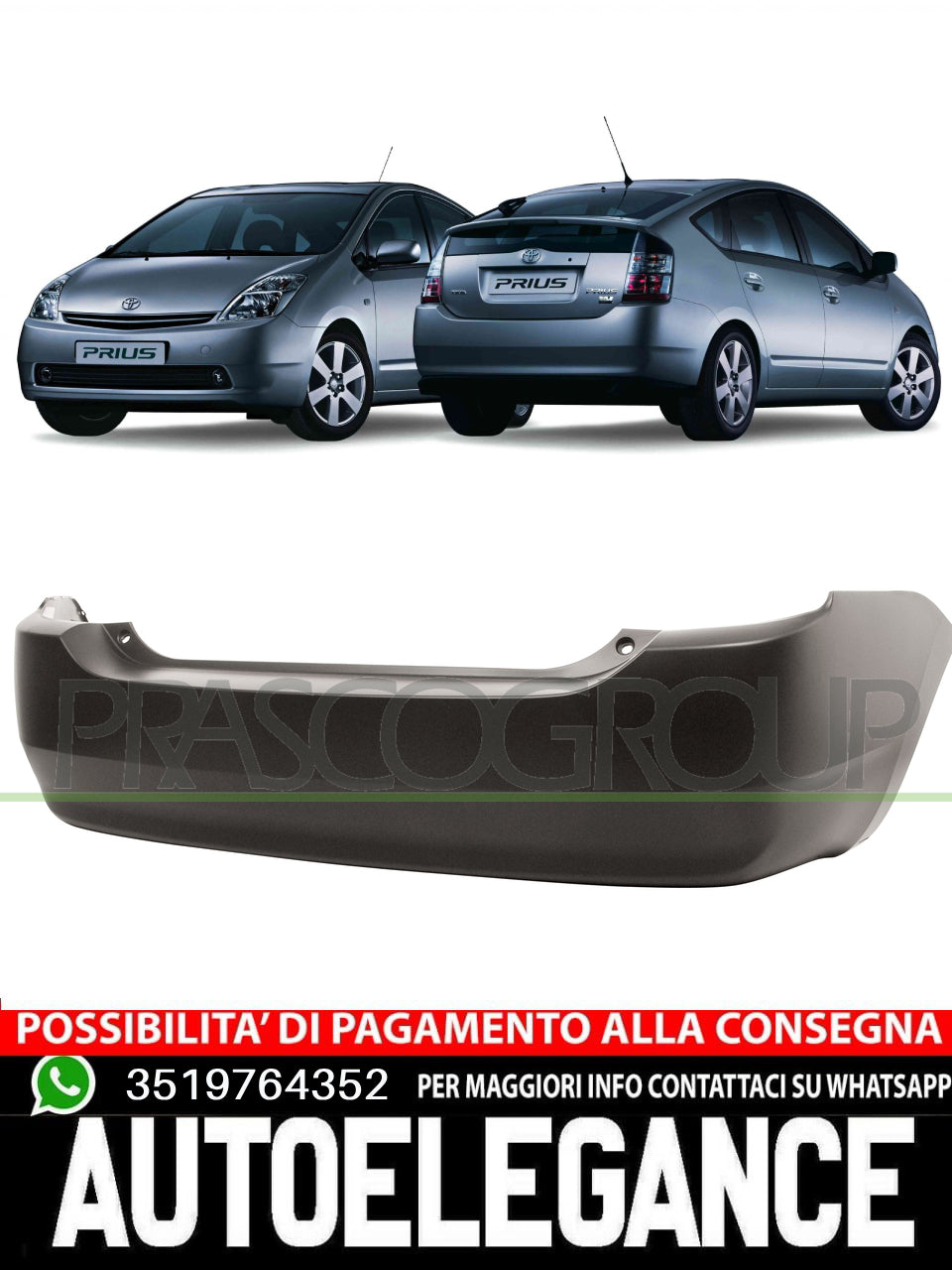 Rear Bumper Prasco WITH PRIMER for TOYOTA PRIUS 5215947903