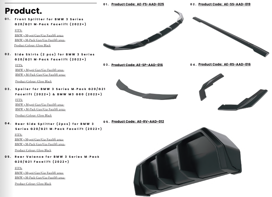 💫Bodykit per BMW 3 Series G20/G21 M-Pack Facelift (2022+)💫
