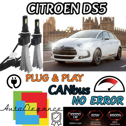 FULL LED KIT CITROEN DS5 LAMPS H7 6000K XENON ICE WHITE NO ERROR 